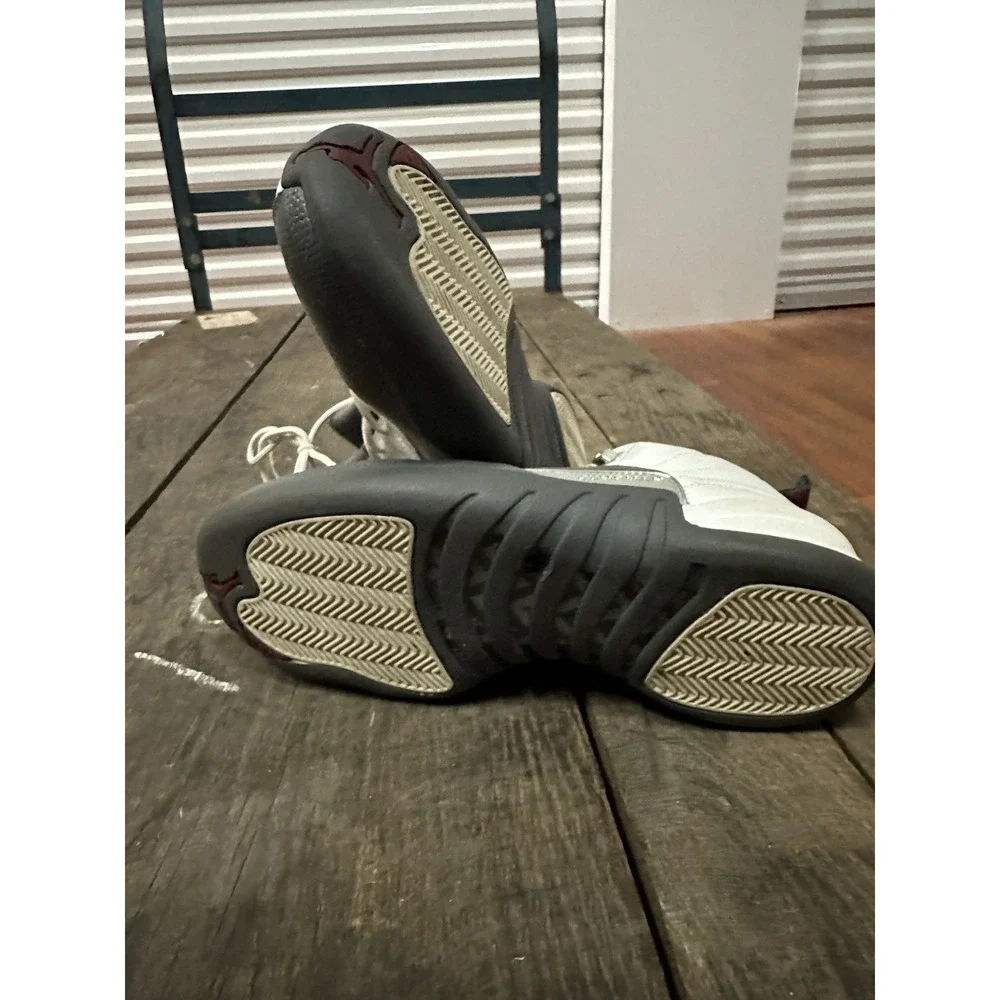 Jordan Air‎ Jordan 12 Retro White Dark Grey Leather Basketball Sneaker Men's